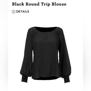 Cabi Black Round Trip Blouse - Size Medium